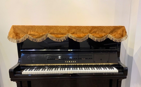 Khăn phủ đàn piano, vàng đồng, họa tiết cổ điển sang trọng