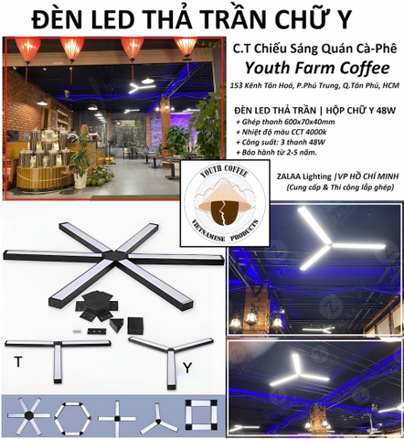 Cấp Đèn Thả Trần Chiếu Sáng Cho Quán Cà Phê Youth Coffee tại Tp Hồ Chí Minh