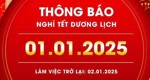 ✅ 🔔 [Thông báo] Lịch nghỉ Tết dương lịch 2025 | ZALAA Lighting