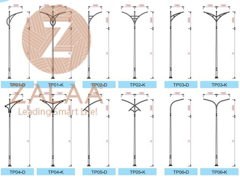Cột Bát Giác, Tròn Côn Thẳng, cần thiết kế ZALAA