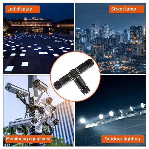 Cầu đấu nối chữ T OR-AE-13602 3 ngả cho dây điện đèn LED ngoài trời, 3X4mm2, 450V/25A, IP68 - Linh kiện đèn led Zalaa