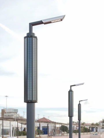 Cột Đèn Công Viên Chiếu Sáng Tự Động Với Tấm Pin Solar Dọc Vertical ZSR-2025 Park Smart Pole