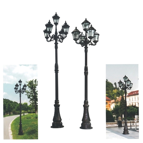 Cột Đèn LED Sân Vườn Tân Cổ Điển 5 Bóng Phong Cách Châu Âu | ZSV-GLP EU005