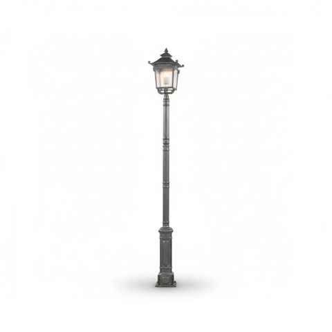 Cột Đèn Sân Vườn Châu Âu Cổ Điển ZALAA (2.7m - 4.2m) - Đầu Đèn Mái Đình, Thân Thép Tấm Dập Khuôn | ZSL-GLP-EC-EU003A