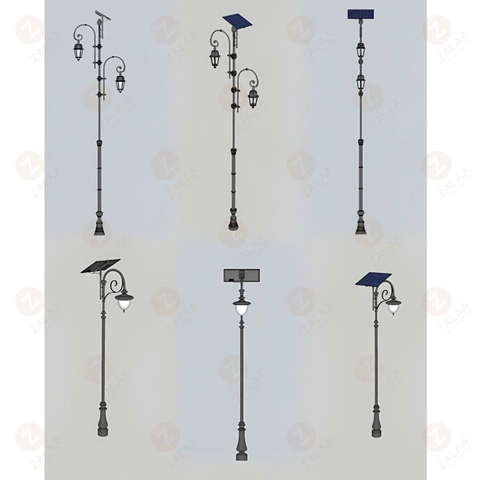 Cột Đèn Tân Cổ Điển Sân Vườn Châu Âu Solar Landscape Europe ZSLLP H5-8M 120W - ZALAA OEM