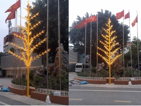 Trụ Cột Đèn LED Kiểu Dáng Cây Thông ZALAA Trang Trí & Chiếu Sáng Cảnh Quan Khuông Viên Trường Học