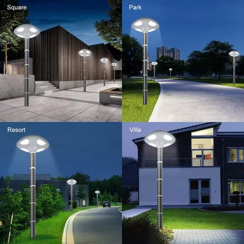Cột và Đèn LED Chiếu Sáng Công Viên ZSR-2025 Smart City - Tấm Pin Dọc Vertical