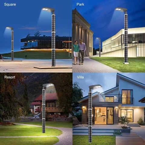 Cột và Đèn LED Chiếu Sáng Đường Phố ZSR-2025 Smart City - Tấm Pin Dọc Vertical