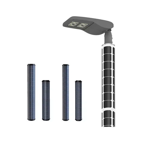 Cột và Đèn LED Chiếu Sáng Đường Phố ZSR-2025 Smart City - Tấm Pin Dọc Vertical