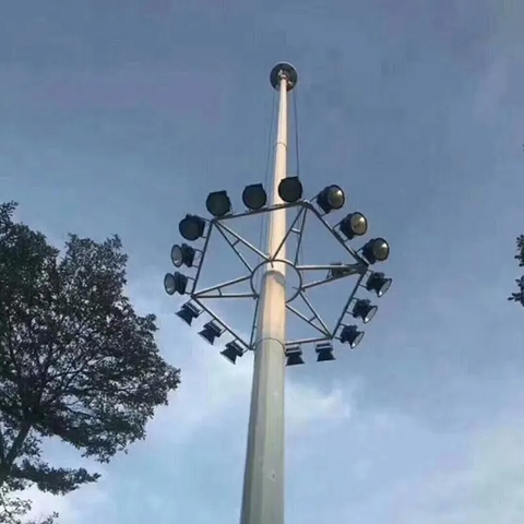 Cột Đèn Pha Nâng Hạ Cho Sân Vận Động – Giải Pháp Chiếu Sáng hiện đại từ ZALAA Lighting