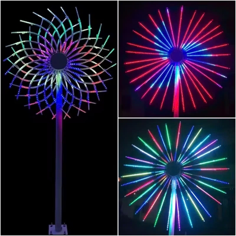 Đầu đèn trang trí kiểu Hoa Bauhinia LED đổi màu RGB 280W 48 đầu ống H1200 D1500 Zalaa ZCSV-PH-18