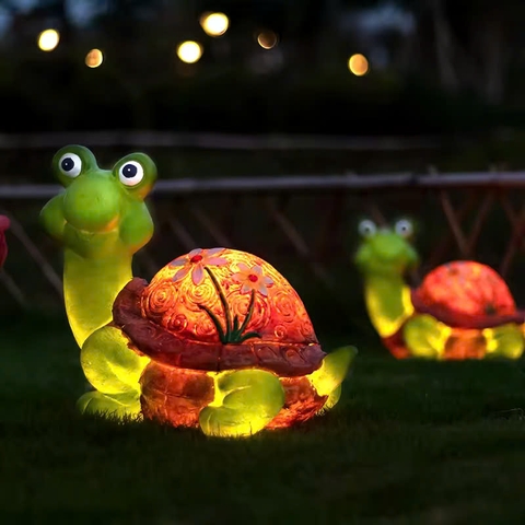 Đèn LED Fiberglass Sợi Thủy Tinh Nhựa tạo hình 3D Con Rùa Turtle phát sáng Zalaa dành cho Dự án Vườn Ánh Sáng