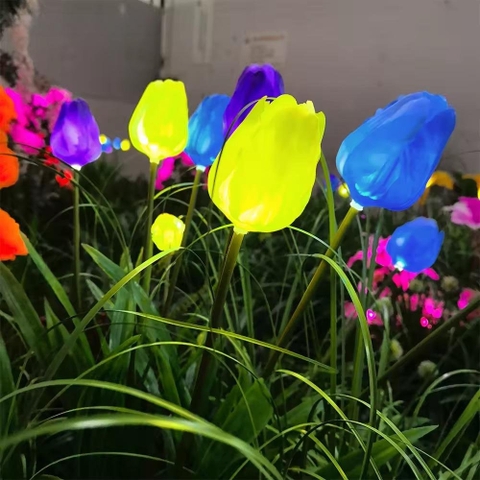 Đèn LED Mô Phỏng Bông Hoa Tulip - Simulation Tulips Light cho Vườn Ánh Sáng Zalaa Light Garden