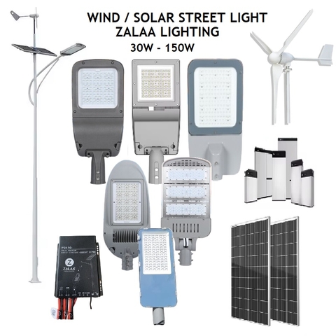 Đèn Năng Lượng Mặt Trời lai Tuabin Gió cho đồi núi, ven biển, nông thôn