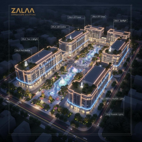 Đèn trang trí tòa nhà KDB -L1000-12w