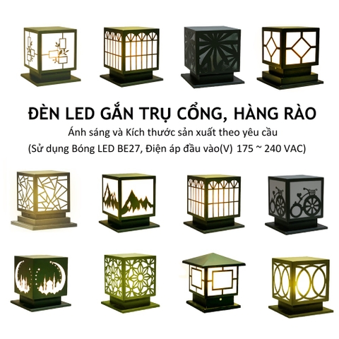 Đèn Trụ Cổng - Đầu đèn LED gắn trụ cổng, hàng rào cảnh quan sân vườn ngoài trời ZALAA - Chất Lượng Cao