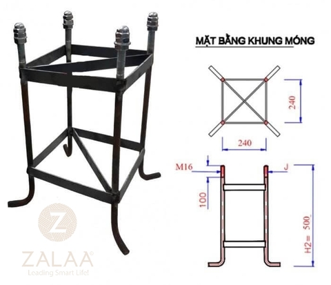Khung móng cột đèn (Trụ móng)