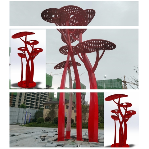 Trụ Cột Đèn Cảnh Quan Trung Tâm Quảng Trường cao 8m-12m ZCQ-HH1001 ZALAA Fortune Tree Series