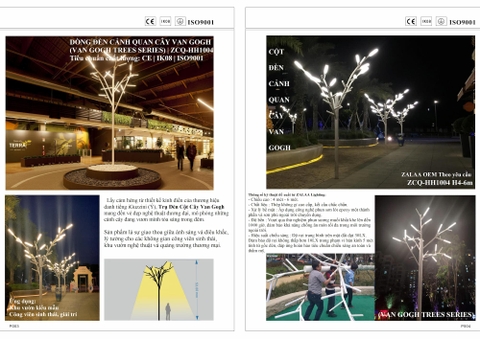 Trụ Cột Đèn Cảnh Quan Vườn Công Viên sinh thái cao 4m-6m ZCQ-HH1004 ZALAA Van Gogh Tree Series
