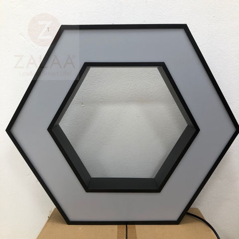 Đèn thả trần văn phòng hình lục giác rỗng giữa ánh sáng viền, chiều dài cạnh 200mm, 18w