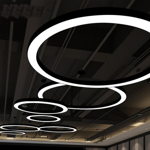 Gia Công Đèn LED Văn Phòng Hình Tròn Rỗng Giữa Theo Yêu Cầu - Kích thước D4400mmx43x66mm ZALAA