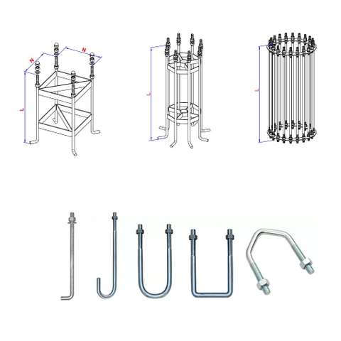 ZALAA OEM Sản Xuất Bulong Móng Cột Thép Trụ Đèn Chiếu Sáng | M16, M20, M22, M24, M30