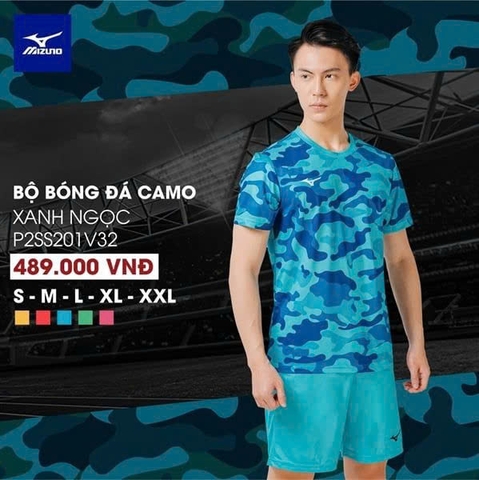 Bộ Quần Áo Bóng Đá Mizuno - Xanh