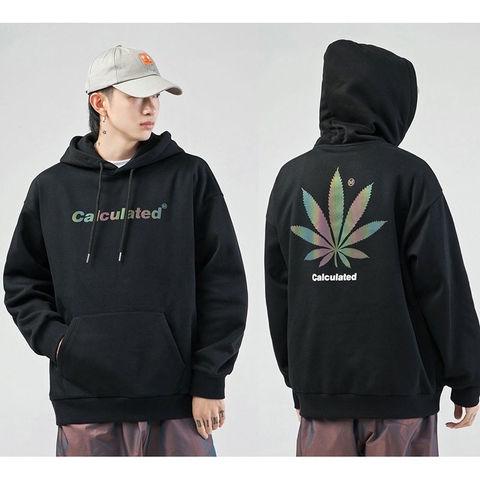Hoodie lá cần sa phản quang G3027