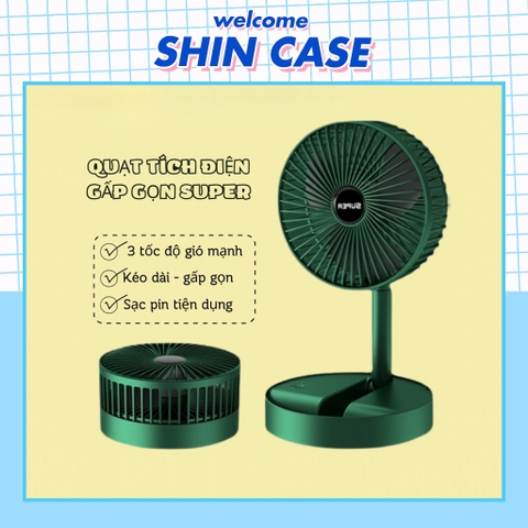 Quạt tích điện để bàn Super gấp gọn