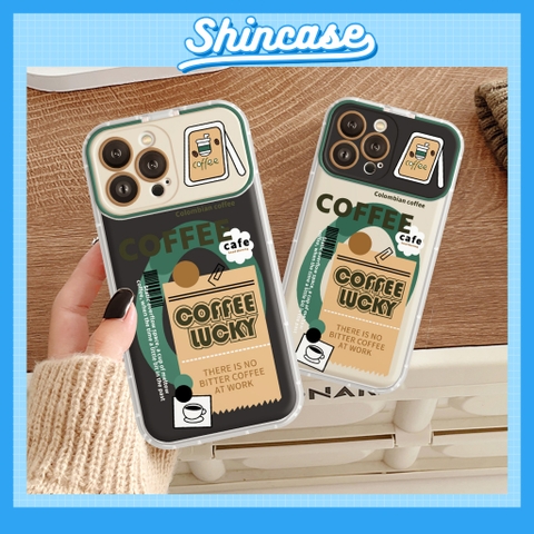 Ốp Lucky Coffee nắp lật tráng gương