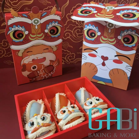 Hộp đựng bánh, kẹo Lân có quai xách
