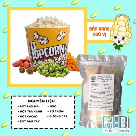 Set nguyên liệu làm bắp rang bơ ngũ vị