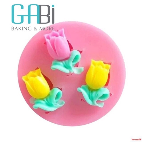 Khuôn fondant 3 hoa tulip nhỏ