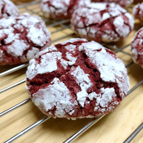 Combo nguyên liệu làm cookie crinkle vị red velvet 23-24c