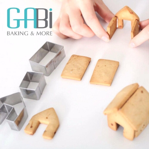 Bộ khuôn cắt cookie nhà gừng mini