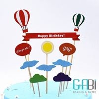 Bộ topper cắm bánh khinh khí cầu