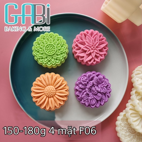 Khuôn trung thu lò xo 150-180g 4 mặt E06