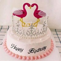 Que topper cắm bánh hồng hạc đôi Love