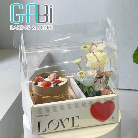 Hộp gato đôi mica chữ LOVE 16.5*18.5*30cm
