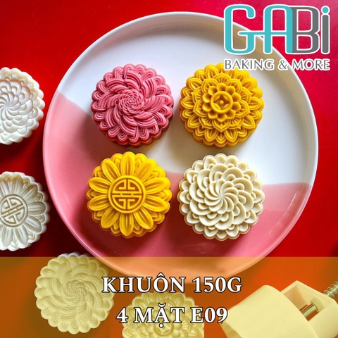 Khuôn trung thu lò xo 4 mặt 150g E09