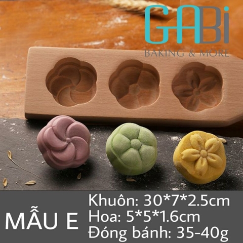 Khuôn trung thu gỗ 50g mẫu E