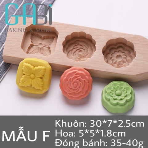 Khuôn trung thu gỗ 50g mẫu F