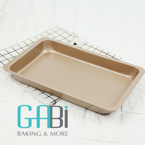 Khay nướng bánh chống dính màu vàng 33 * 23 * 2cm