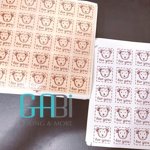 Sticker gấu For You 25 miếng