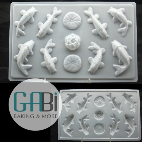 Khuôn thạch cá chép hoa sen