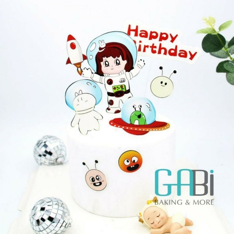 Set topper giấy nữ phi hành gia