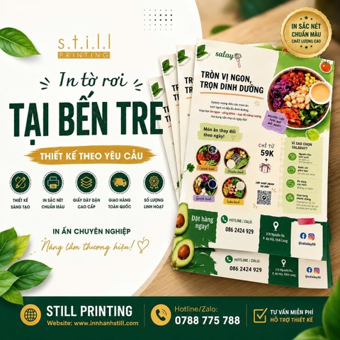 In Tờ Rơi Giá Rẻ Tại Bến Tre – Thiết Kế Đẹp, In Sắc Nét, Giao Nhanh