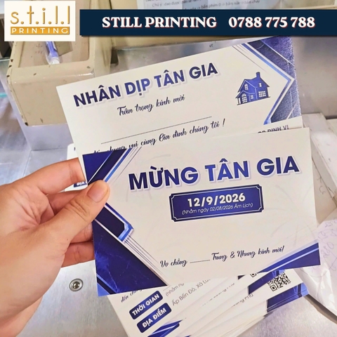 Trọn gói thiết kế và in ấn thiệp mời tân gia tại Bến Tre