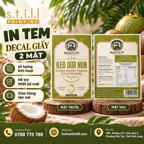 In tem decal giấy 2 mặt tại Bến Tre – Vĩnh Long | Still Printing