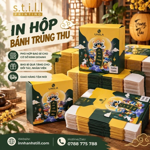 In hộp bánh trung thu cán màng mờ giá 2.700đ tại Bến Tre